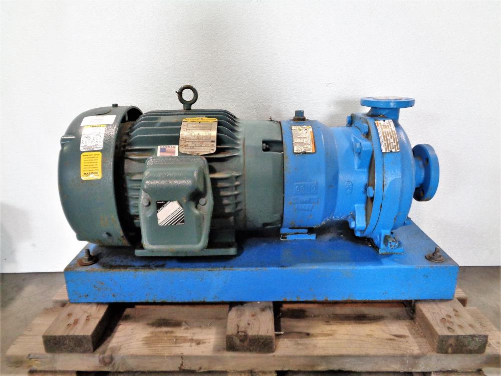 Goulds 3298 Chemical Process Pump 1" x 1.5"-8" Tefzel Lined w/ 7.5HP Motor